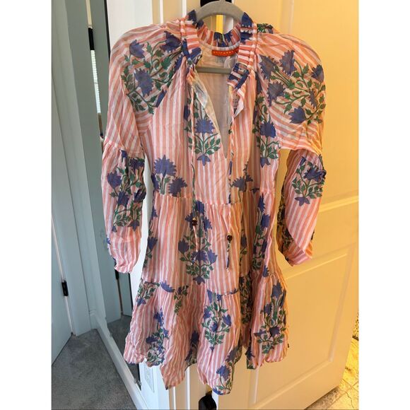 NWT Oliphant balloon sleeve dress in Jaipur peach XS, $268 - Picture 2 of 6
